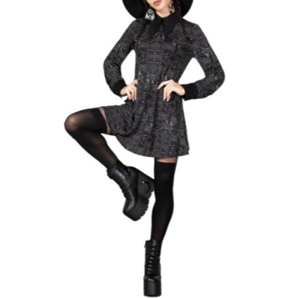 Killstar x Wednesday Adamms Nightshade Society Mini Dress - Picture 1 of 6